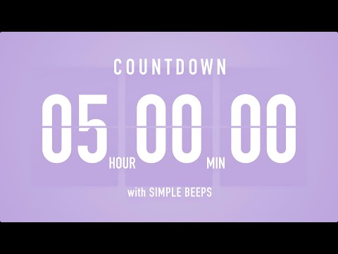 5 Hour Countdown Timer ⏳ Flip Clock with Bell Alerts 💜🔔