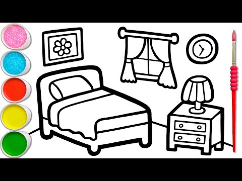 Drawing, Painting and Coloring Beautiful Bedroom for Kids & Toddlers | Basic Indoor Pictures #198