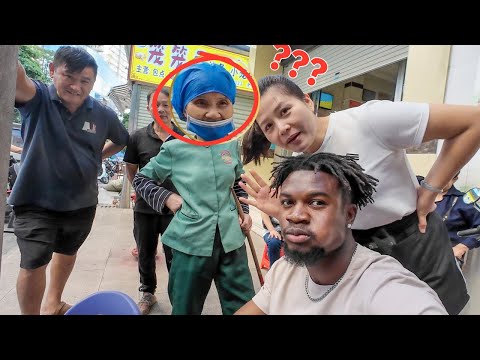 Chinese reaction seeing a handsome black guy for the first time. Old ladies want to marry him