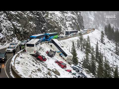 Icy Road Chaos Caught on Camera - Drivers Fighting Control (Part 6)