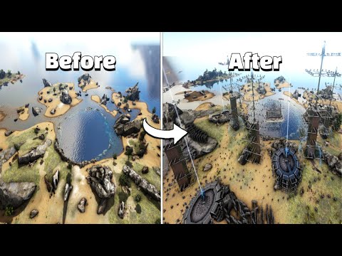 아크서바이벌 PVP 서버에서 도넛섬에다 역대급 집 짓기