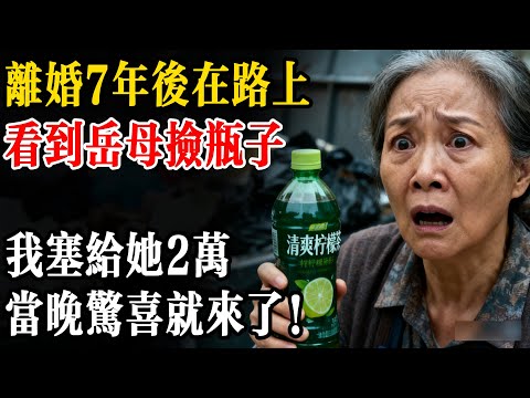 離婚7年後在路上看到岳母撿瓶子，我塞給她2萬，當晚驚喜就來了！