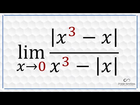 Limit of absolute value functions [ lim |x^3 - x|/(x^3 - |x|) as x goes  to  0 ]