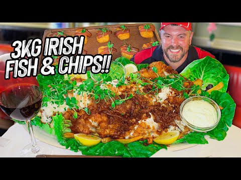 Davy Byrnes' Giant 3kg Irish Fish and Chips Challenge in Dublin, Ireland!!
