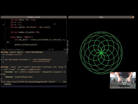 Hangover programming 10 - Math roses #nvim #coding #math #fractals #fun #neovim #rust #macroquad