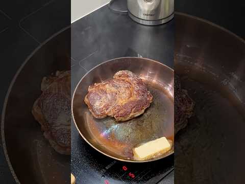 Juicy Ribeye Steak on a Carbon Steel Pan 🔥