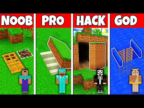 Minecraft Battle: NOOB vs PRO vs HACKER vs GOD SECRET UNDERGROUND HOUSE BUILD CHALLENGE in Minecraft