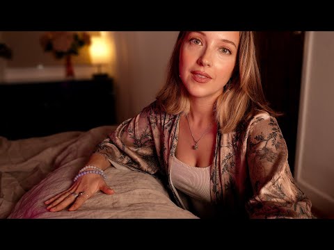 ASMR Tucking you in, crispy sheets and massage (for when you miss your mom)