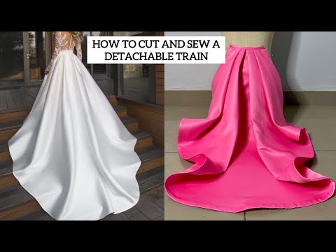 How To Cut and Sew a Detachable Wedding dress Train.