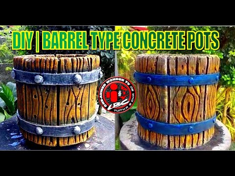 WOODEN BARREL TYPE INSPIRED CONCRETE POTS | VASOS DE CONCRETO INSPIRADOS NO TIPO BARRIL DE MADEIRA