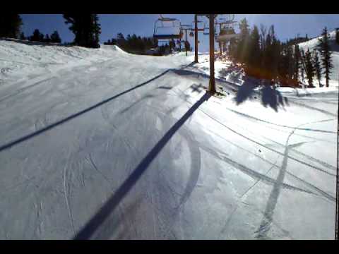 Mammoth, riding up over unbound park