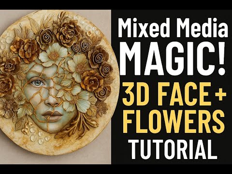 Mixed Media - Ethereal Floral Face - Tutorial