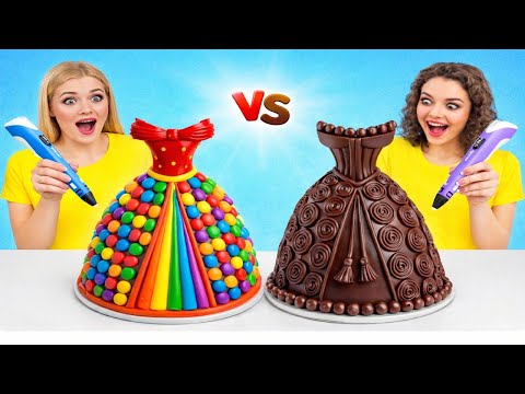 EASY 3D PEN VS HOT GLUE CHALLENGE 💖 Art Ideas 📦 School Hacks With Cardboard by 123 GO!