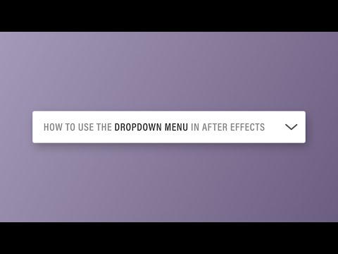 How to Use the Dropdown Menu in After Effects