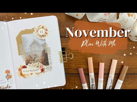 PLAN WITH ME!🍂| November Bullet Journal Set Up | Fall Junk Journaling🍁