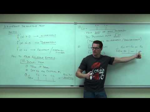 Calculus 1 Lecture 3.3:  The First Derivative Test for Increasing and Decreasing
