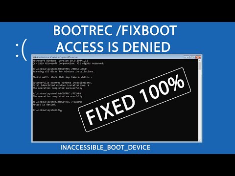 Bootrec Fixboot Access is Denied Windows 10 & Windows 11 with Blue Screen Boot Loop