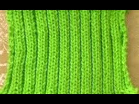 2x2 elastic band through 2 needles. Machine knitting.