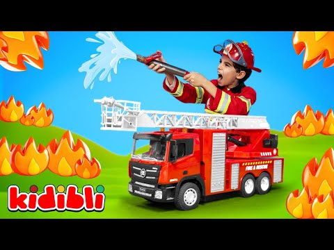 Los bomberos y sus camiones en misión 🔥 Vídeo para niños | Kidibli