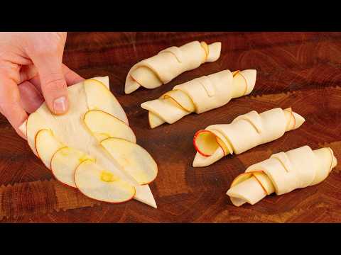 Dessert in 5 minutes! Just puff pastry and apples