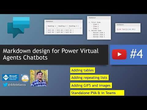 Markdown Design For Power Virtual Agent Chatbots