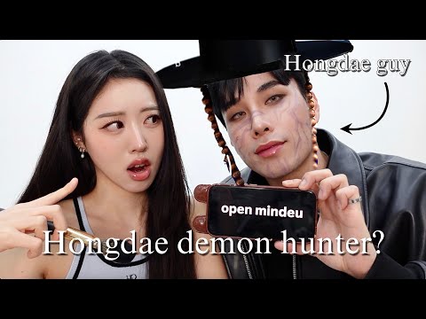 Turning Hongdae guy into Jinu from Kpop Demon Hunter! 