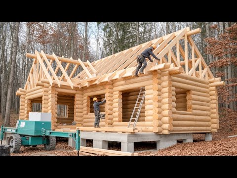 Man Builds an Amazing Wooden Cabin in the Wild Forest | Start to Finish @ErikGrankvist