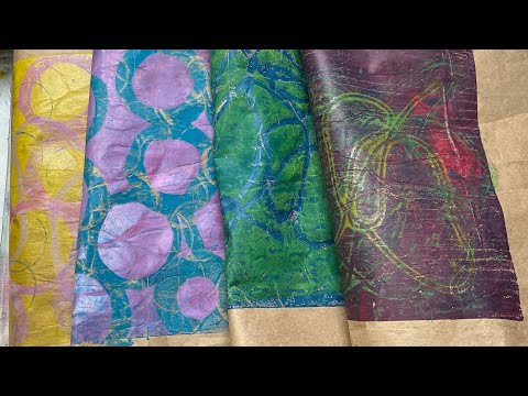 Gelli printing on packing paper