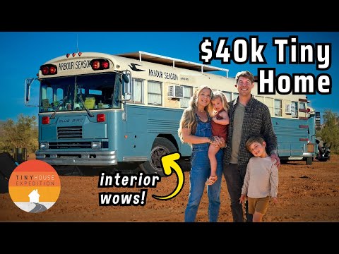 Musicians Build then Renovate Tiny Home Skoolie for Family - it wows!