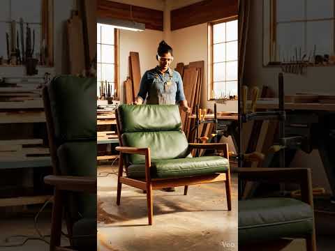 a skilled woodworker makes a comfortable wooden chair