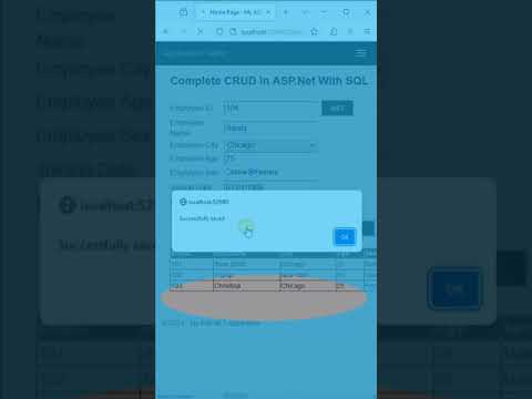 Complete CRUD Operation in Asp.Net C# SQL #short #CRUDASP.Net #CRUDSQL #crudproject