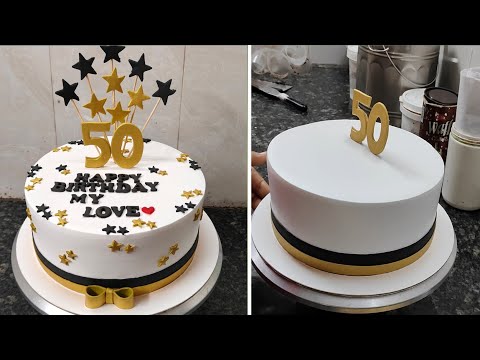 50th Birthday Cake Design|Simple and  50th Birthday Cake
