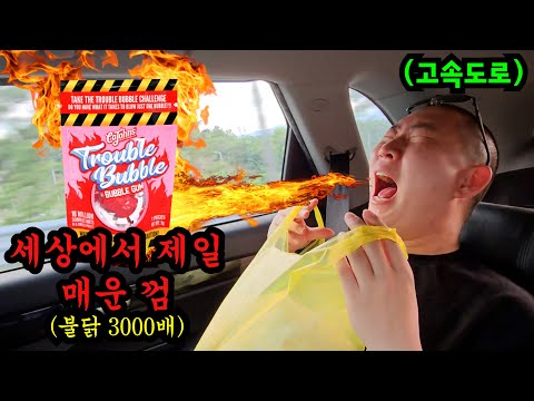 고속도로에서 매운 껌 먹이기 2탄ㅋㅋㅋ