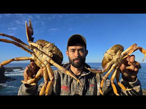 HUGE Crab Almost Broke My Fishing Rod. Ate Him Right After