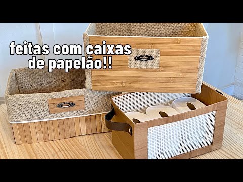 FAÇA VOCÊ MESMO CAIXA ORGANIZADORA DE PAPELÃO PARA SUA CASA