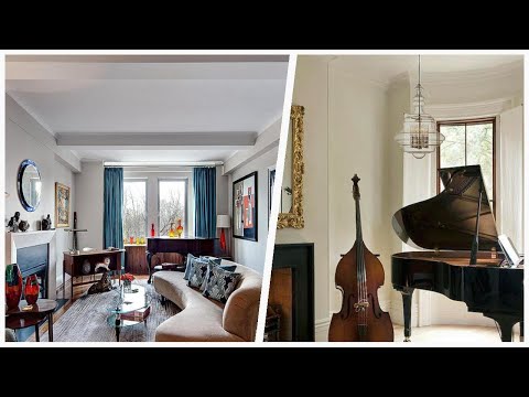 75 Living Space With A Music Area And A Plaster Fireplace Design Ideas You'll Love 🔴
