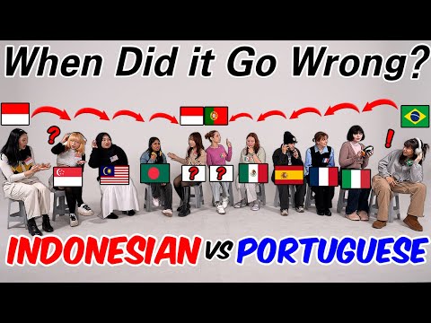 Latin VS Asia Telephone Game Battle!! Portuguese VS Indonesian l  Which Language will win the Game?