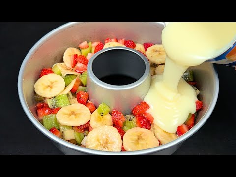 Whip condensed milk with fruit! This dessert is a forgotten treasure! No baking required!