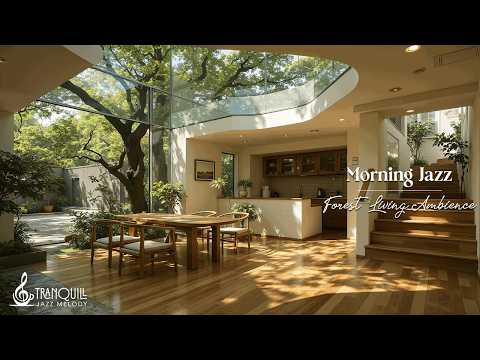 Sunlit Indoor Garden Living Jazz | Soft Forest Jazz in Living Coffee Shop for Focus, Work & Calm