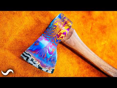 Titanium Damascus Axe - Part 4