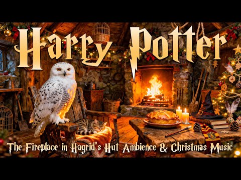 Cozy Hagrid’s Hut 🔥 Harry Potter Fireplace Ambience | Winter Hogwarts Atmosphere & Magical Music