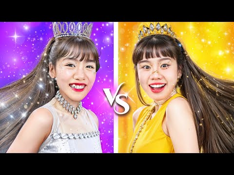 Gold Princess Vs Silver Princess At Royal Makeover Contest! Gold Girl Vs Silver Girl