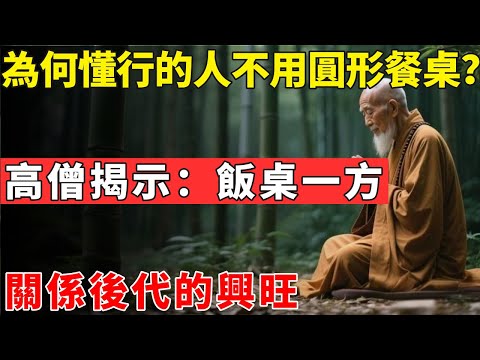 為什麼懂行的人，從不用圓形的餐桌？高僧揭示：飯桌一方，關係後代的興旺！#佛光心境#佛陀#佛學#佛教#禪修#佛法智慧#佛教故事#佛教文化