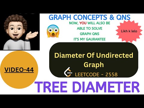 Diameter Of Undirected Graph | Tree Diameter | Leetcode 1245 | Graph Concepts & Qns - 44 | MIK