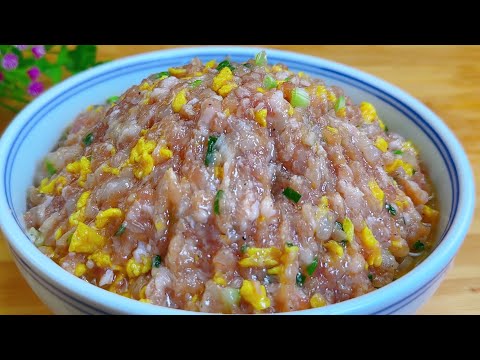 三鮮肉餡好吃有訣竅，教你酒店不外傳的調餡秘方，鮮嫩多汁超美味，【民寒食藝】，#豬肉料理，#豬肉食譜，#豬肉做法，#cooking，#美食，#food，#Recipe，#like，#豬肉肉餡，#肉餡秘方