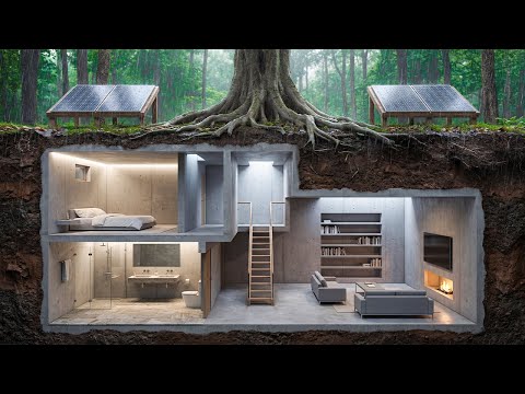 No one knew it existed! This man secretly builds a modern underground shelter in heavy rain (ASMR)