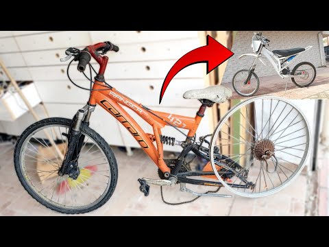 Making e-Dirt Bike from old Bike  - Çöp bisikleti Canavara dönüştürdüm! Sırıfdan yaptım!