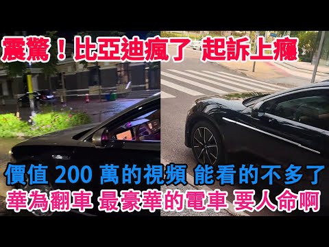 震驚！比亞迪瘋了！瘋狂起訴！得到200多萬賠償！吐槽視頻曝光！這言論就是侮辱比亞迪了？華為大翻車！最豪華電車要人命啊！蔚來車主貼臉開大！千億老總顏面盡失！