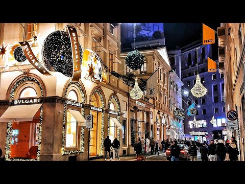 ✨️ Milan Italy's Most Luxurious District Christmas Lights and Window Displays tour.
