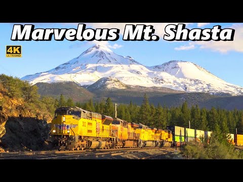 Chasing Trains around Mt. Shasta (4K) | The Black Butte Sub | May 2024